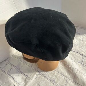 WEATHERPROOF BLACK POLYESTER MENS  SNAP BIB CAP WITH LINING SIZE MEDIUM